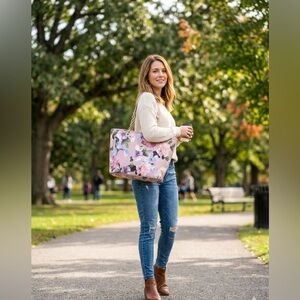 Floral Indigo Love & Lore tote  bag